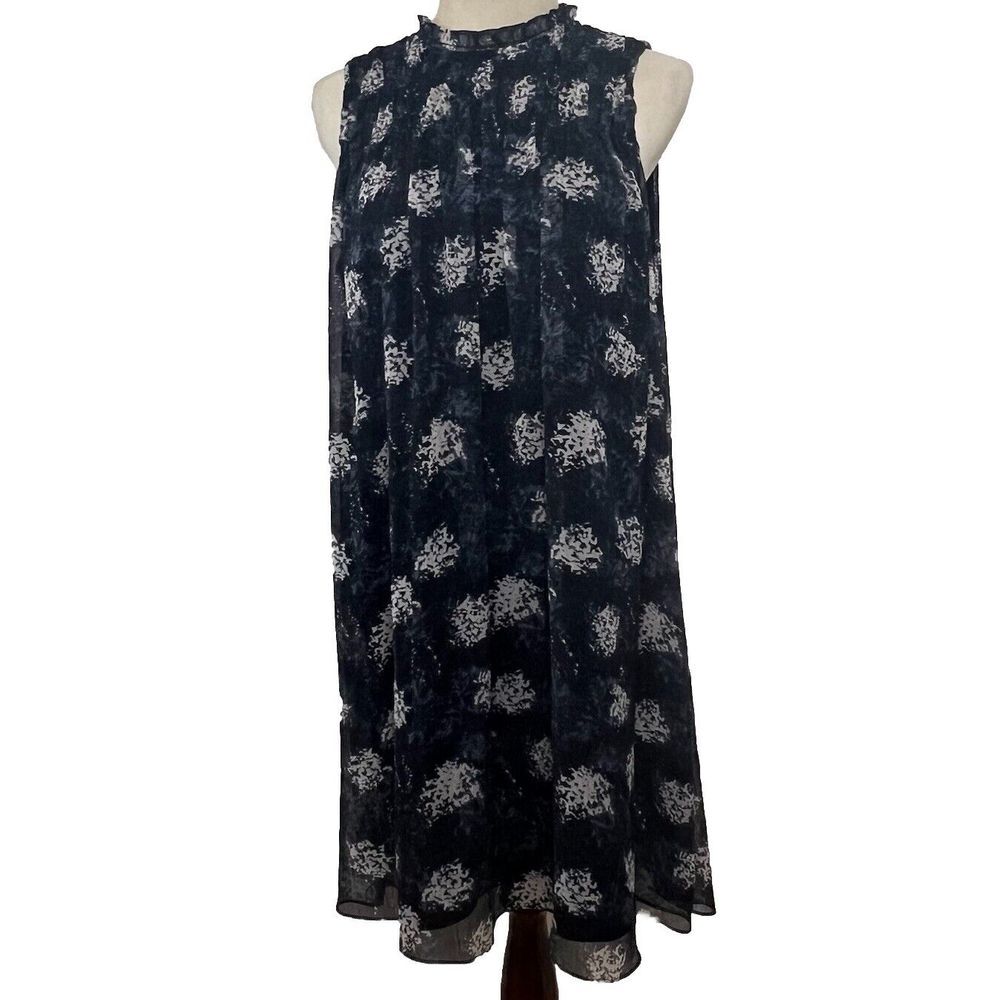Joie Navy Baltic Print Mini Shift Dress‎ Small Flowy Keyhole Back